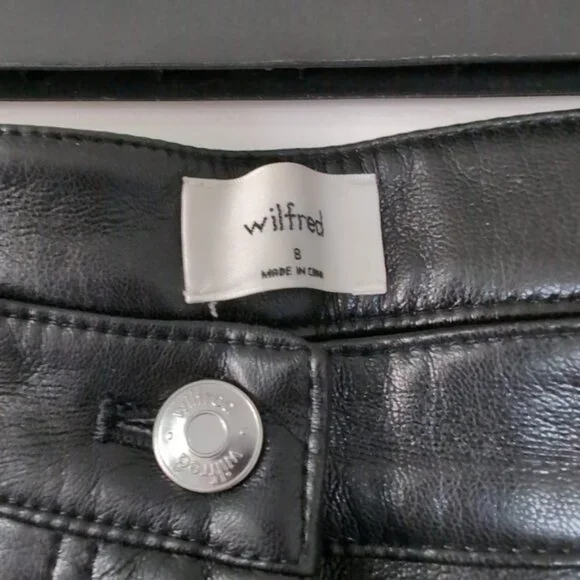 Aritzia Wilfred Melina High Rise Straight Cyberpunk Vegan Faux Leather Pants 8 - Picture 6 of 7